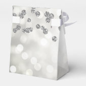 Silver 50th Birthday Hartelijk dank, Blauwe Floral Bedankdoosjes (Achterkant)