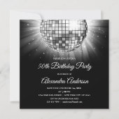 Silver 50th Birthday Party Silver Disco Ball Kaart (Voorkant)