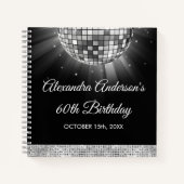 Silver 60th Birthday 70's Disco Ball Gastenboek Notitieboek (Voorkant)