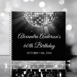 Silver 60th Birthday 70's Disco Ball Gastenboek Notitieboek<br><div class="desc">Verhoog uw 60e verjaardag met onze Silver 60th Birthday Party 70's Disco Ball Guest Book, ontworpen om een vleugje verfijning en retro flair toe te voegen aan uw mijlpaal bash. In een glinsterende zilveren tint straalt dit gastenboek elegantie en nostalgie uit. De disco ball graphic brengt je terug naar het...</div>