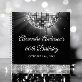 Silver 60th Birthday 70's Disco Ball Gastenboek Notitieboek