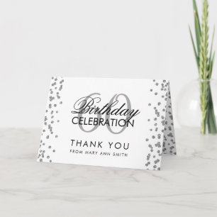 Silver 60th Birthday Bedankt Glitter Confetti