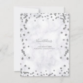 Silver 60th Birthday Glam Marble Save The Date (Achterkant)
