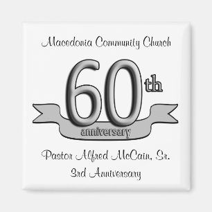Silver 60th Jubileum Party Favors Magneet