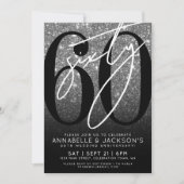 Silver 60th Wedding Anniversary Party Kaart (Voorkant)