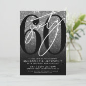 Silver 60th Wedding Anniversary Party Kaart (Staand voorkant)