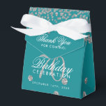 Silver 70th Birthday Bedankt Confetti Blauwgroen Bedankdoosjes<br><div class="desc">Elegant "dank u" 70e Verjaardag Silver Faux Glitter Confetti Blauwgroen ontwerp.</div>