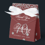 Silver 70th Birthday Bedankt Confetti Bourgondië Bedankdoosjes<br><div class="desc">Elegant "Thank You" 70th Birthday Silver Faux Glitter Confetti Bourgondië design.</div>