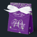 Silver 70th Birthday Bedankt Confetti Paarse Bedankdoosjes<br><div class="desc">Elegant "dank u" 70e Verjaardag Silver Faux Glitter Confetti Paarse ontwerp.</div>