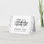 Silver 70th Birthday Dank u Glitter Confetti Bedankkaart<br><div class="desc">Elegant 70th Birthday Party Silver Faux Glitter Confetti White sjabloon. Eenvoudig te gebruiken en eenvoudig aan te passen. Bestel vandaag nog!</div>