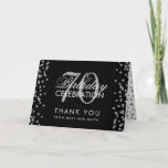 Silver 70th Birthday Hartelijk dank voor Confetti  Bedankkaart<br><div class="desc">Elegant 70th Birthday Party Silver Faux Glitter Confetti Black sjabloon. Eenvoudig te gebruiken en eenvoudig aan te passen. Bestel vandaag nog!</div>