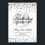 Silver 70th Birthday Party Glitter Confetti Kaart<br><div class="desc">Elegant 70th Birthday Faux Glitter Confetti Silver nodigt sjabloon uit. Geweldig voor 70ste verjaardagsfeestjes en nog veel meer!</div>