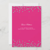 Silver 70th Birthday Save Date Confetti Hot Pink Kaart (Achterkant)