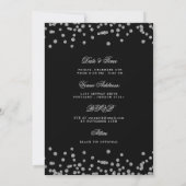 Silver 70th Birthday Save Date Details Zwart Kaart (Achterkant)