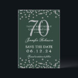 Silver 70th Birthday Save Datum Confetti Groen Kaart<br><div class="desc">Elegant "70th Birthday Party" ontwerp met faux glitter confetti en details tekst. Makkelijk te gebruiken en makkelijk te personaliseren. Bestel vandaag nog!</div>