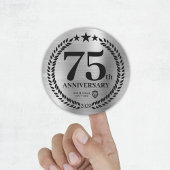 Silver 75th Jubileum Custom Business Logo Ronde Sticker