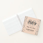 Silver 80th Birthday Guestbook Confetti Blush Pink Notitieboek (Binnen)