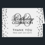 Silver 90th Birthday Dank u Glitter<br><div class="desc">Elegant 90th Birthday Party Silver Faux Glitter Confetti sjabloon. Eenvoudig te gebruiken en eenvoudig aan te passen. Bestel vandaag nog!</div>