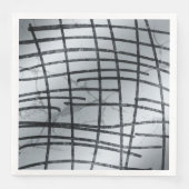 Silver Abstracte Lines Napkins Servet (Voorkant)