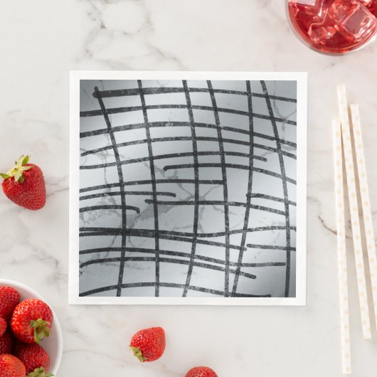 Silver Abstracte Lines Napkins Servet (Insitu)