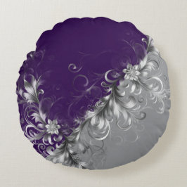 Silver Accents and Elegant Purple Rond Kussen