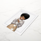 Silver African American Kerstdag Folie Uitnodiging (Gedraaid)