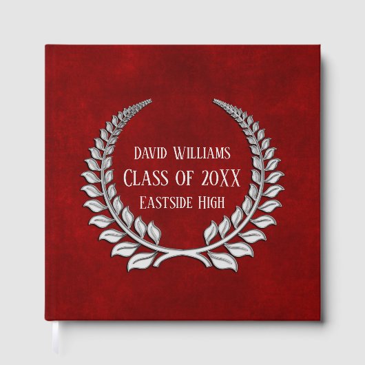 Silver Afstuderen Laurel op Red Gastenboek (Voorkant)