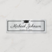 Silver Afstuderen Networking Elegante Contact Kaar Contactkaartje (Voorkant)