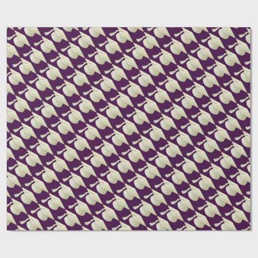 Silver Afstuderen Pet Patroon Paars Cadeaupapier (Vlak)