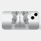 Silver Agaat marmer naam script Case-Mate iPhone Case (Achterkant (horizontaal))