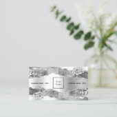 Silver agate logo QR-code Visitekaartje (Staand voorkant)