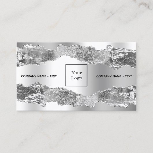 Silver agate logo QR-code Visitekaartje (Voorkant)