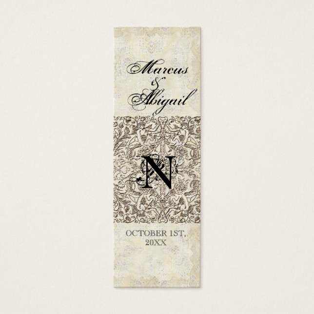 Silver Age of Elegance, Monogrammed Favor Gift Lab Mini Visitekaartjes (Voorkant)