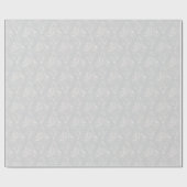 Silver Aged Damask Patroon Cadeaupapier (Vlak)