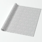 Silver Aged Damask Patroon Cadeaupapier (Uitgerold)