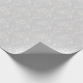 Silver Aged Damask Patroon Cadeaupapier (Hoek)