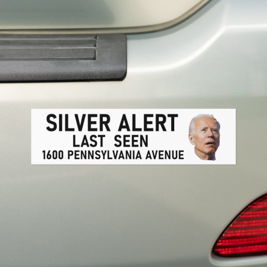 Silver Alert Joe Biden Bumpersticker (Op auto)
