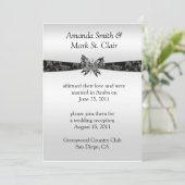 Silver and Black Butterfly Post Uitnodiging voor d (Staand voorkant)