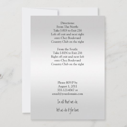 Silver and Black Butterfly Post Uitnodiging voor d (Achterkant)