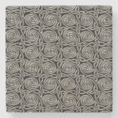 Silver and Black Celtic Spiral Knoopt Pattern Stenen Onderzetter (Voorkant)