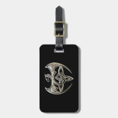 Silver and Black Dragon Trine Celtic Knoart Bagagelabel (Voorkant verticaal)