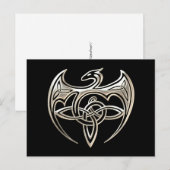 Silver and Black Dragon Trine Celtic Knoart Briefkaart (Voorkant / Achterkant)