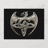 Silver and Black Dragon Trine Celtic Knoart Briefkaart (Voorkant)