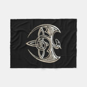 Silver and Black Dragon Trine Celtic Knoart Fleece Deken (Voorkant (Horizontaal))