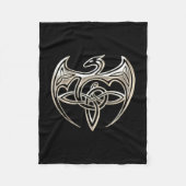Silver and Black Dragon Trine Celtic Knoart Fleece Deken (Voorkant)