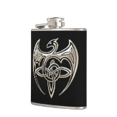 Silver and Black Dragon Trine Celtic Knoart Heupfles (Links)