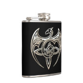 Silver and Black Dragon Trine Celtic Knoart Heupfles (Rechts)