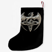 Silver and Black Dragon Trine Celtic Knoart Kleine Kerstsok (Achterkant)