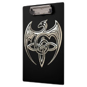 Silver and Black Dragon Trine Celtic Knoart Klembord (Links)