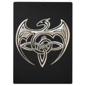 Silver and Black Dragon Trine Celtic Knoart Klembord (Achterkant)